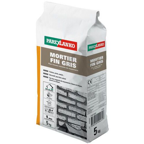 Mortier Fin Pour Travaux Courants De Maçonnerie Gris 5 Kg