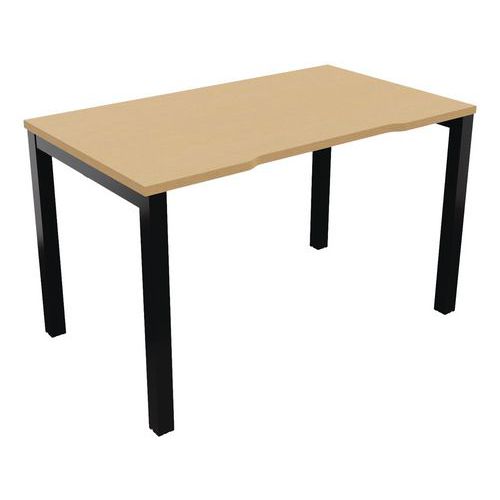 Bureau Astro Arche Droit Ã‰chancré 120 X 70 Hêtre/noir