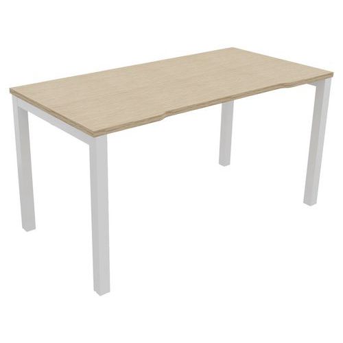 Bureau Astro Arche Droit Ã‰chancré 140 X 70 Chêne Fil/blanc