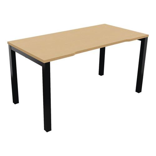 Bureau Astro Arche Droit Ã‰chancré 140 X 70 Hêtre/noir