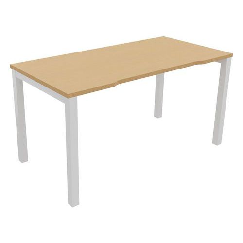 Bureau Astro Arche Droit Ã‰chancré 140 X 70 Hêtre/blanc