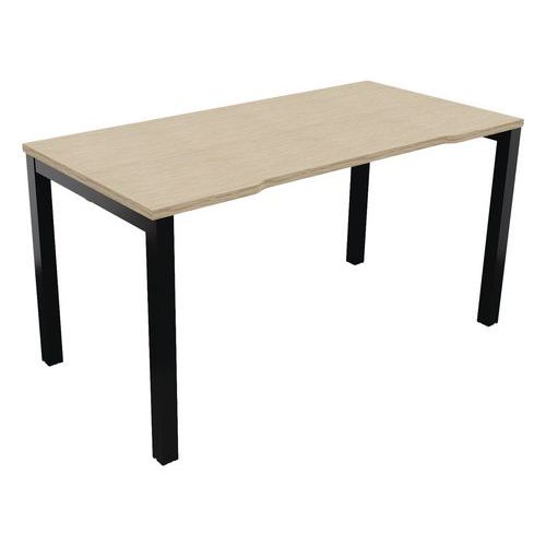 Bureau Astro Arche Droit Ã‰chancré 140 X 70 Chêne Fil/noir