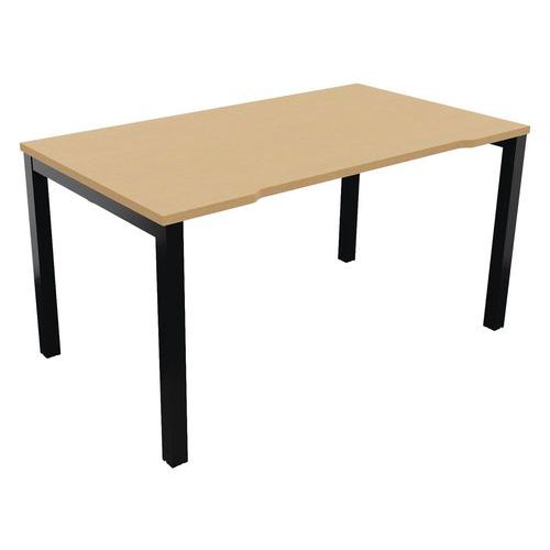 Bureau Astro Arche Droit Ã‰chancré 140 X 80 Hêtre/noir