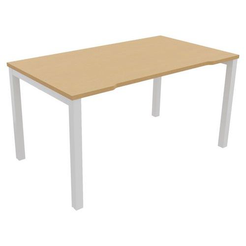 Bureau Astro Arche Droit Ã‰chancré 140 X 80 Hêtre/blanc