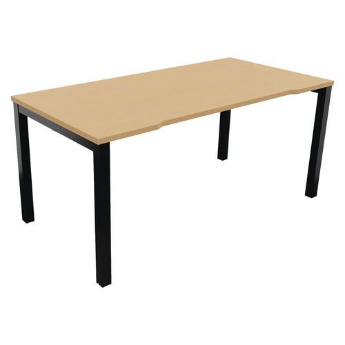 Bureau Astro Arche Droit Ã‰chancré 160 X 80 Hêtre/noir