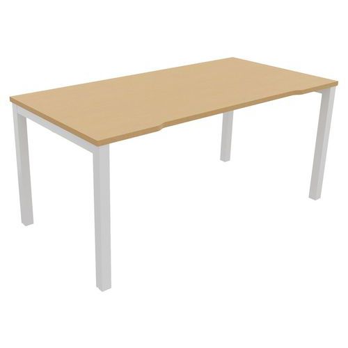 Bureau Astro Arche Droit Ã‰chancré 160 X 80 Hêtre/blanc