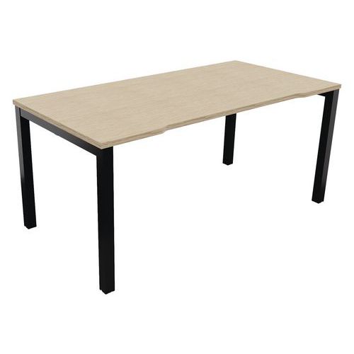 Bureau Astro Arche Droit Ã‰chancré 160 X 80 Chêne Fil/noir