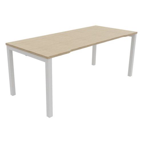Bureau Astro Arche Droit Ã‰chancré 180 X 80 Chêne Fil/blanc