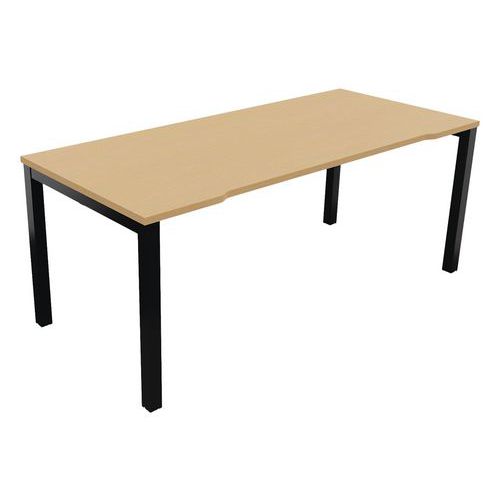 Bureau Astro Arche Droit Ã‰chancré 180 X 80 Hêtre/noir