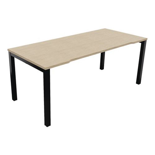 Bureau Astro Arche Droit Ã‰chancré 180 X 80 Chêne Fil/noir