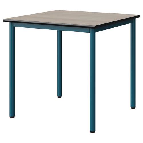 Table Malibu 80x80cm T6 4p Stra Acacia/noir Bleu 5025
