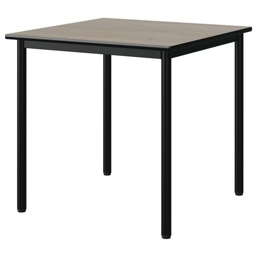 Table Malibu 80x80cm T6 4p Stra Chêne 1146/noir Noir 9005