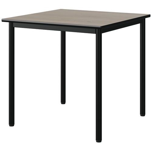 Table Malibu 80x80 T6 4p Str Antib Chêne 1146/noir Noir 9005