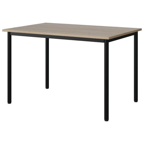 Table Malibu 120x80 T6 4p Stra Abs Chêne 1146/noir 9005