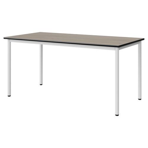 Table Malibu 160x80 T6 4p St Antib Chêne 1146/noir Blc 9016