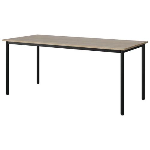Table Malibu 180x80 T6 4p Stra Abs Chêne 1146/noir 9005