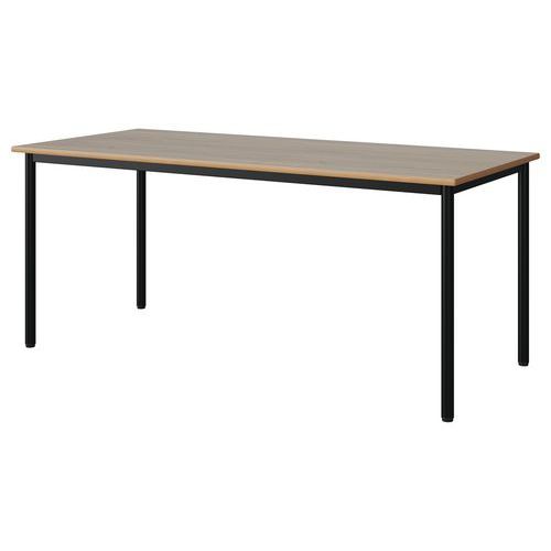 Table Malibu 180x80 T6 4p Stra Alaisé Chêne 1146/noir 9005