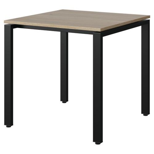 Table Malibu 80x80 T6 Soudé Str Abs Chêne 1146/noir 9005