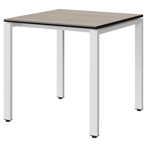 Table Malibu 80x80 T6 Soudé Str Acacia/noir Blc 9016