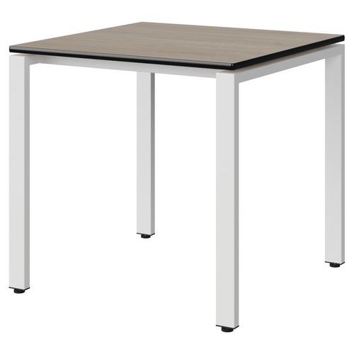 Table Malibu 80x80 T6 Soudé Str Chêne 1146/noir Blc 9016