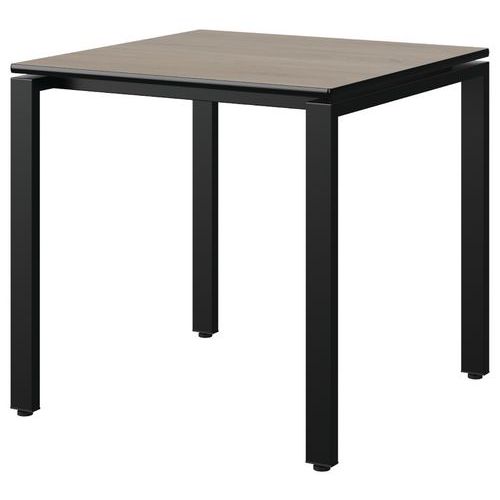 Table Malibu 80x80 T6 Soudé St Antib Chêne 1146/no Noir 9005