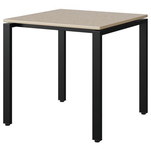 Table Malibu 80x80 T6 Soudé St Isos Beige 1460/bei Noir 9005