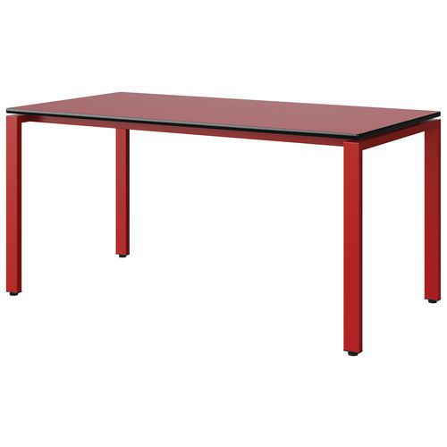 Table Malibu 160x80 T6 Soudé St Rouge U321/noir Rouge 3020