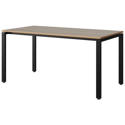 Table Malibu 160x80 T6 Soudé Str Alaisé Chêne 1146/noir 9005