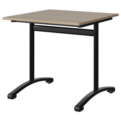 Table Malibu 80x80 T6 Dl Stra Abs Chêne 1146/noir 9005