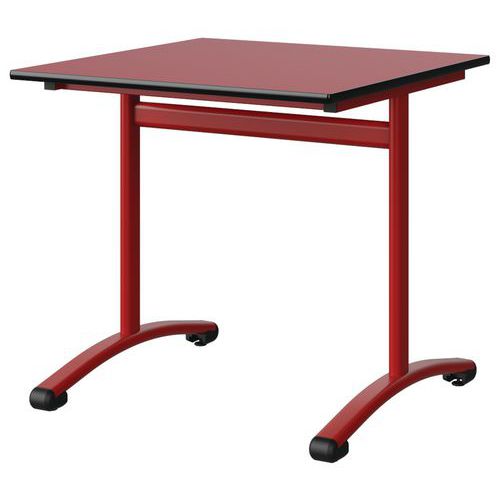 Table Malibu 80x80 T6 Dl Str Antib Roug U321/noir Rouge 3020
