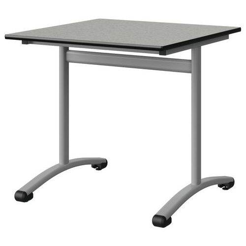 Table Malibu 80x80 T6 Dl Str Isoson Gris 1400/noir Gris 9006