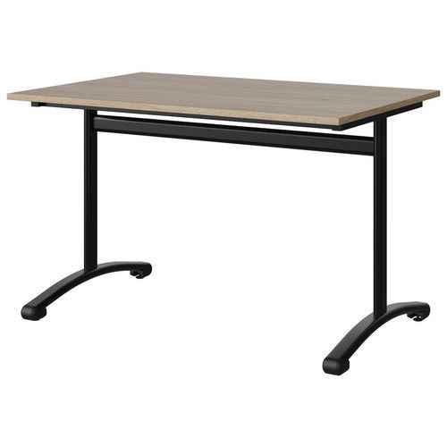 Table Malibu 120x80 T6 Dl Stra Abs Chêne 1146/noir 9005