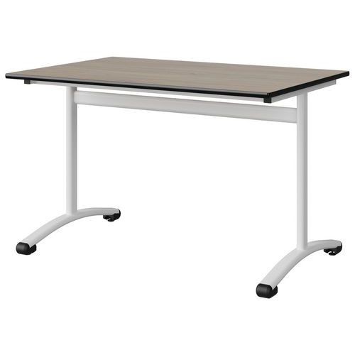 Table Malibu 120x80 T6 Dl Str Antib Chêne 1146/noir Blc 9016
