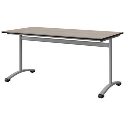 Table Malibu 160x80 T6 Dl Str Antib Acacia/noir Gris 9006