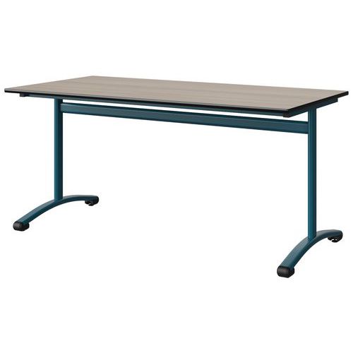Table Malibu 160x80 T6 Dl Str Antib Acacia/noir Bleu 5025