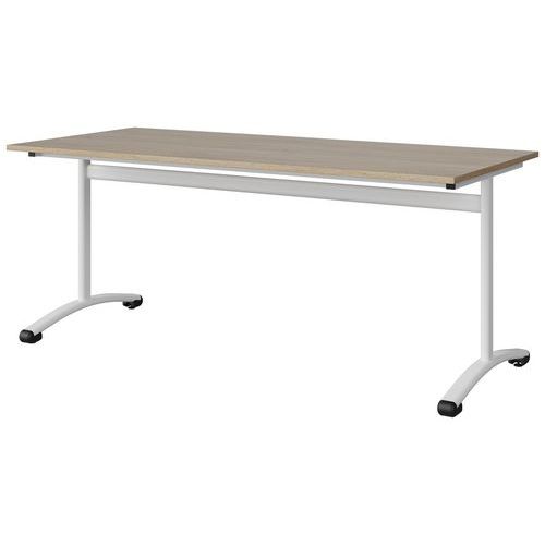 Table Malibu 180x80 T6 Dl Stra Abs Chêne 1146/blc 9016
