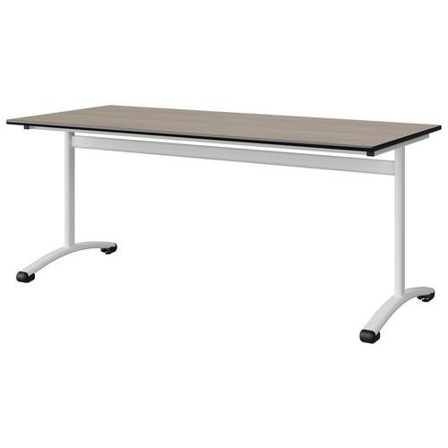 Table Malibu 180x80 T6 Dl Stra Chêne 1146/noir Blc 9016