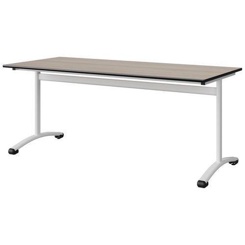 Table Malibu 180x80 T6 Dl Str Antib Acacia/noir Blc 9016