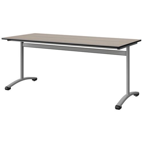 Table Malibu 180x80 T6 Dl Str Antib Acacia/noir Gris 9006