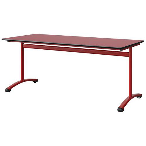 Table Malibu 180x80 T6 Dl St Antib Roug U321/noir Rouge 3020