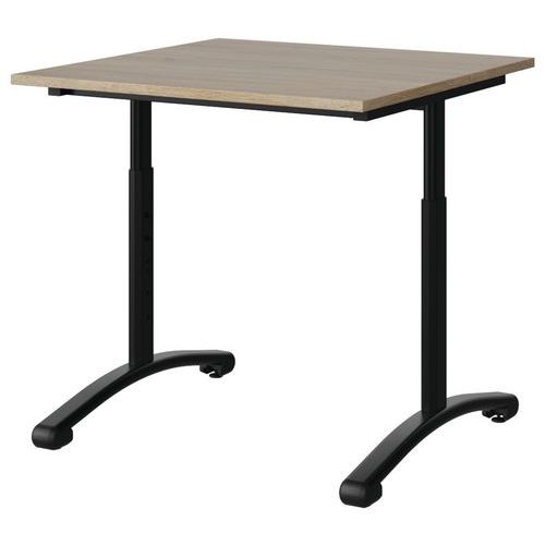 Table Malibu 80x80 T3/t6 Dl St Abs Chêne 1146/noir 9005