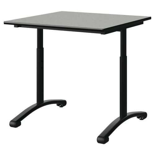 Table Malibu 80x80 T3/t6 Dl St Isoson Gris 1400/no Noir 9005