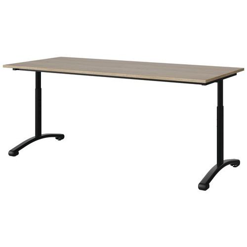 Table Malibu 180x80 T3/t6 Dl St Abs Chêne 1146/noir 9005