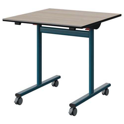 Table Malibu Rab. 80x80 T6 Dl Stra Acacia/noir Bleu 5025