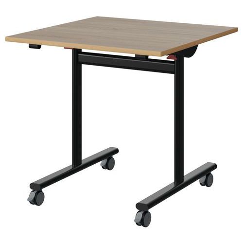 Table Malibu Rab. 80x80 T6 Dl St Alaisé Chêne 1146/noir 9005