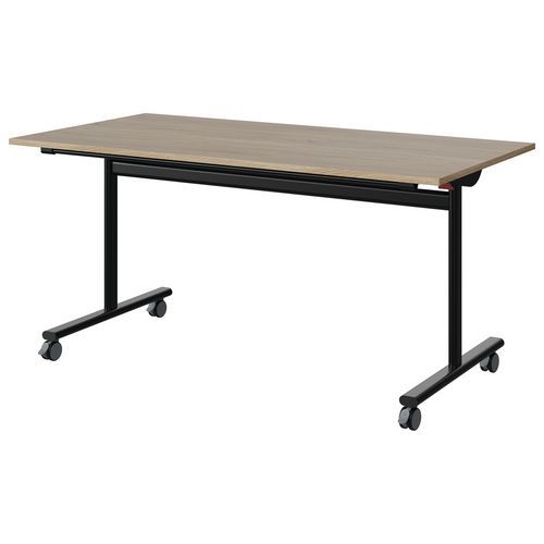 Table Malibu Rab. 160x80 T6 Dl Stra Abs Chêne 1146/noir 9005