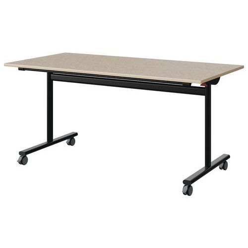 Table Malibu Rab. 160x80 T6 Dl St Iso Bei 1460/bei Noir 9005