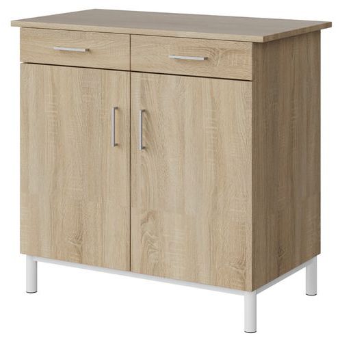 Buffet Malibu 2 Portes Chêne Bardo. 1146 Blanc 9016