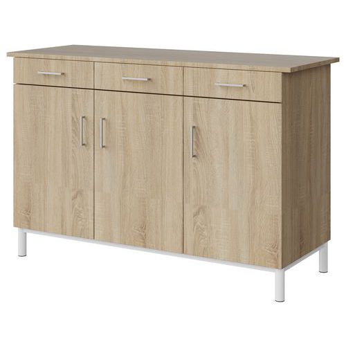 Buffet Malibu 3 Portes Chêne Bardo. 1146 Blanc 9016