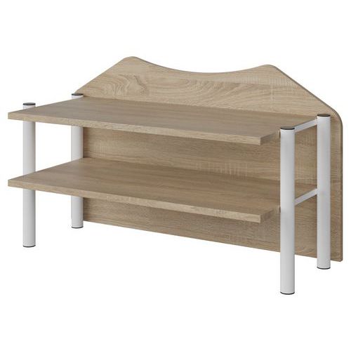 Surmeuble Malibu 2p Fond Bois Chêne Bardo. 1146 Blanc 9016